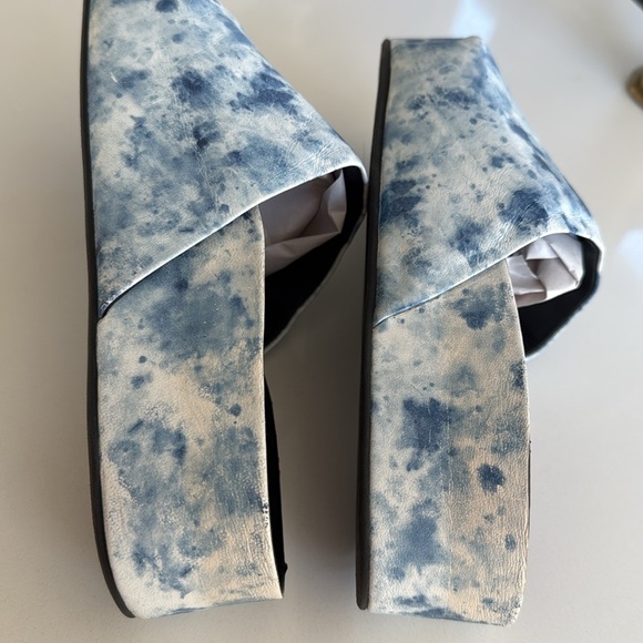 Simone Miller Blue white Tie Dye Cloudy Platform Sandal Bubble Slides Size 38/8 - Picture 10 of 16